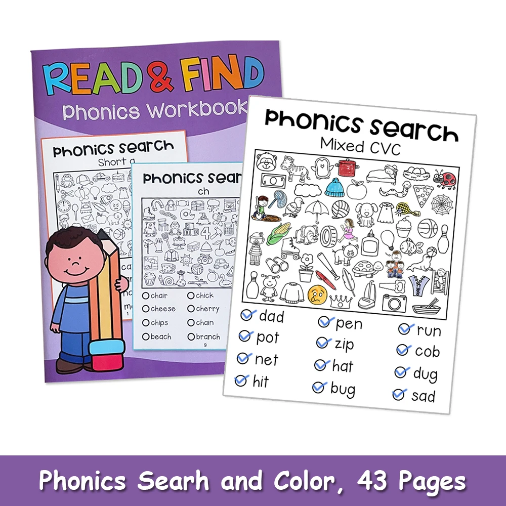 Sight Word Game - Phonics Read and Find Game Workbook