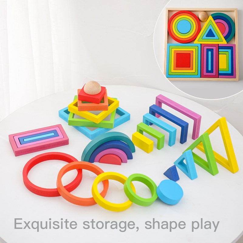 Montessori Wooden Block Toys B - Kids Education Yes review and price