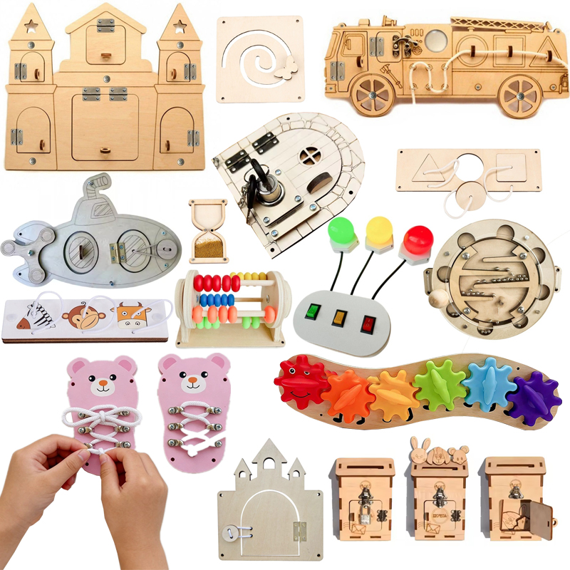 DIY Montessori Busy Board Wood - Kids Education Usa review and price